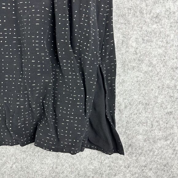 Eileen Fisher Top Womens 22W Black Morse Code Geometric Tencel Blend Blouse Slit - Picture 9 of 13